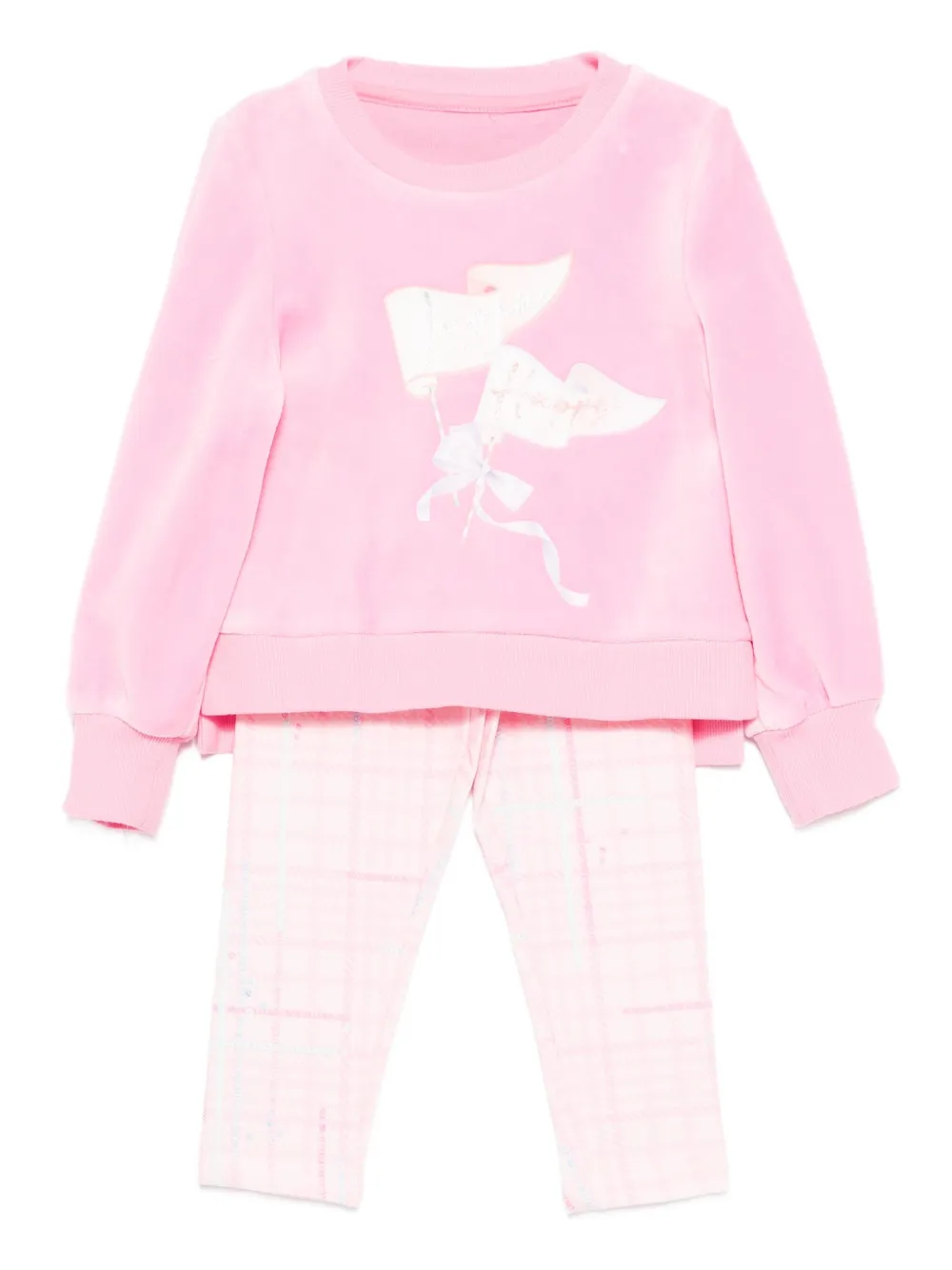 Lapin House sequin-embellished check tracksuit set | Pink | Image 1