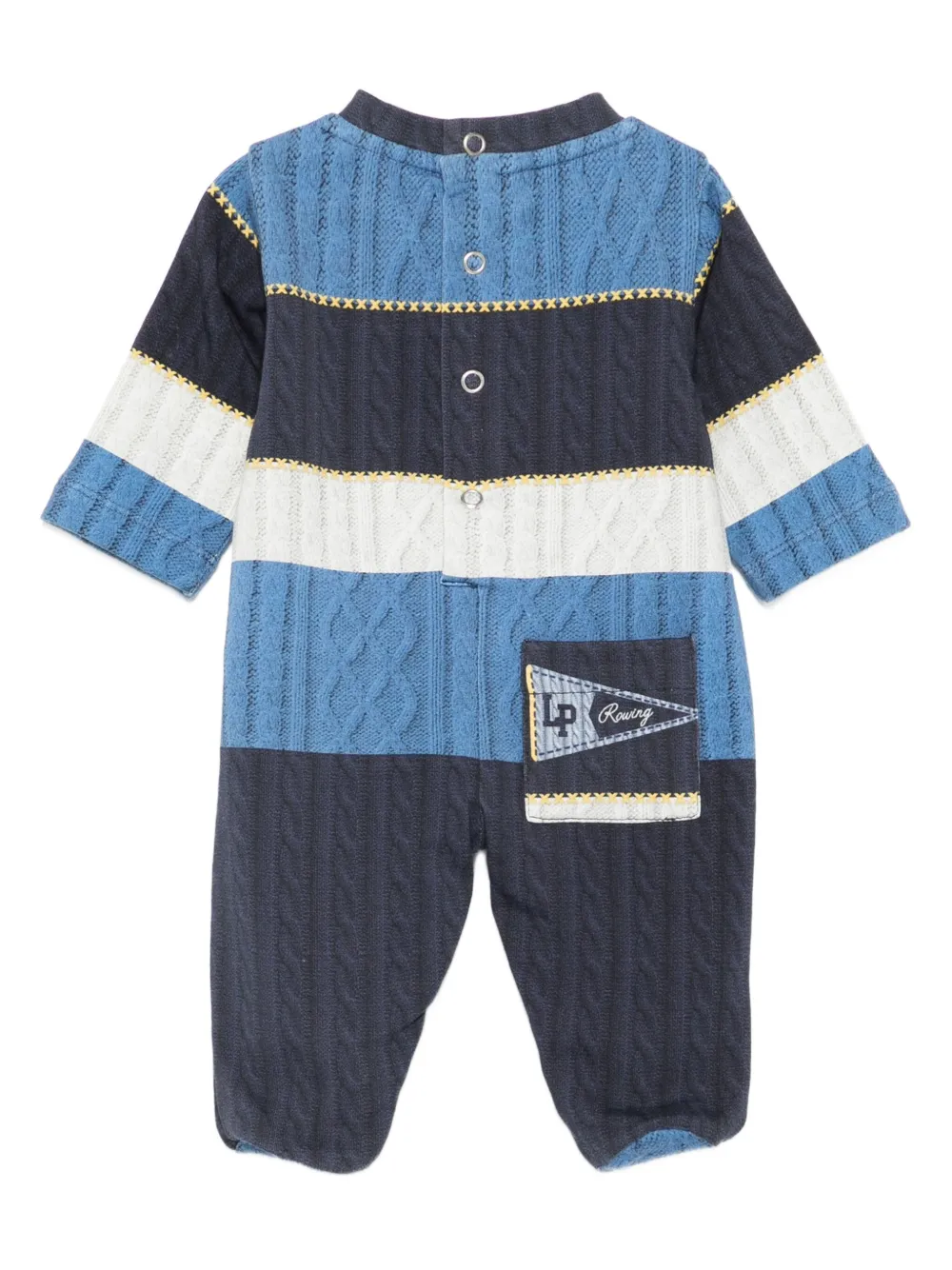 Lapin House Kabelgebreide pyjama met teddyprint - Blauw