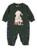 Lapin House teddy-print plaid pyjamas - Green