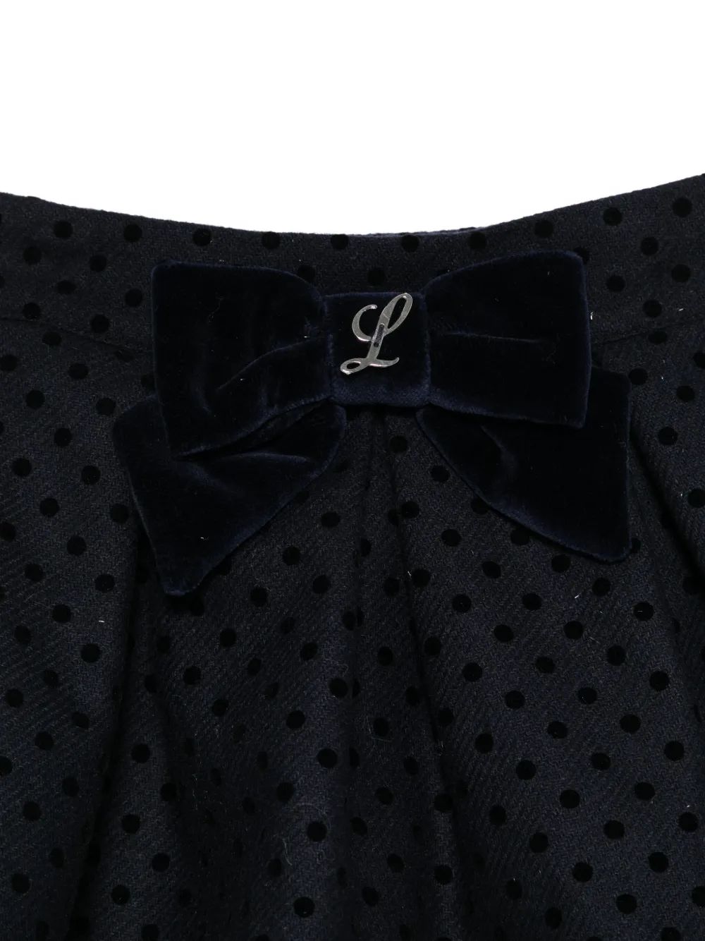 Lapin House Rok verfraaid met strik en stippen Blauw