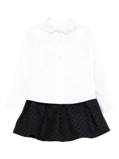 Lapin House bow-embellished polka-dot skirt
