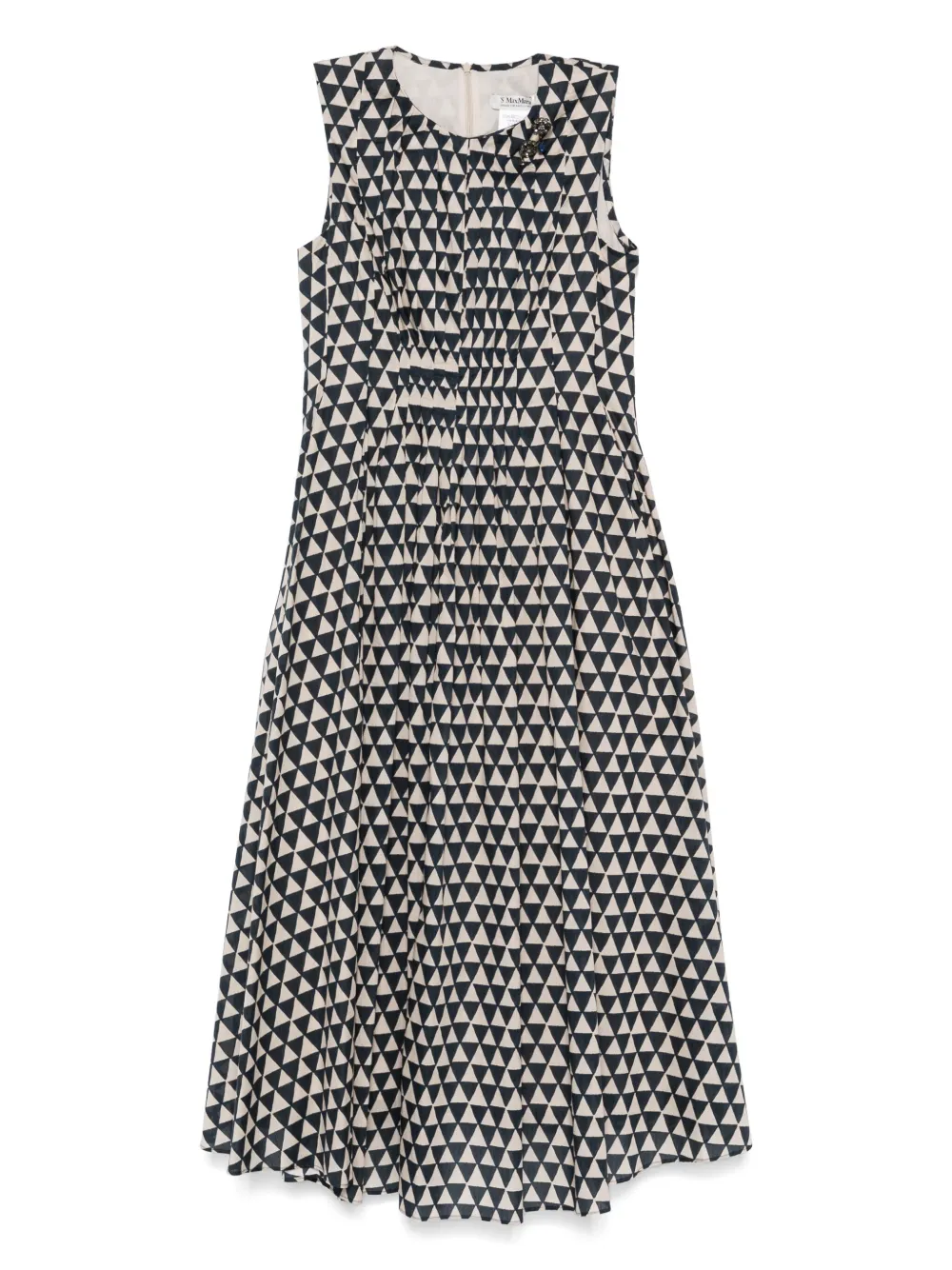 'S Max Mara Geplooide midi-jurk met print Blauw