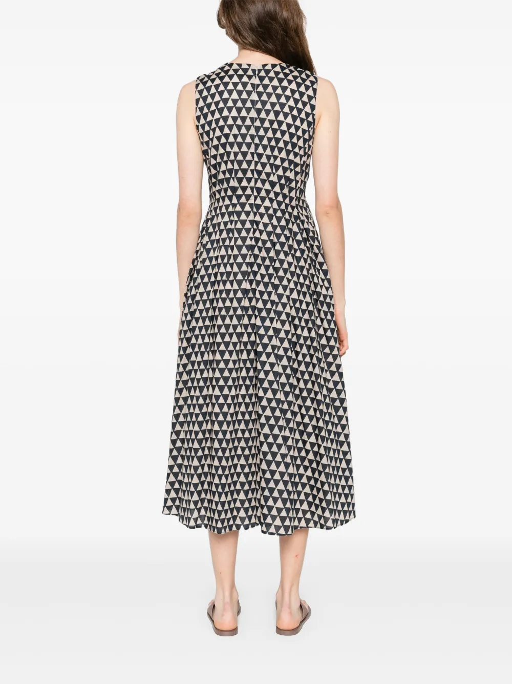 'S Max Mara Geplooide midi-jurk met print Blauw