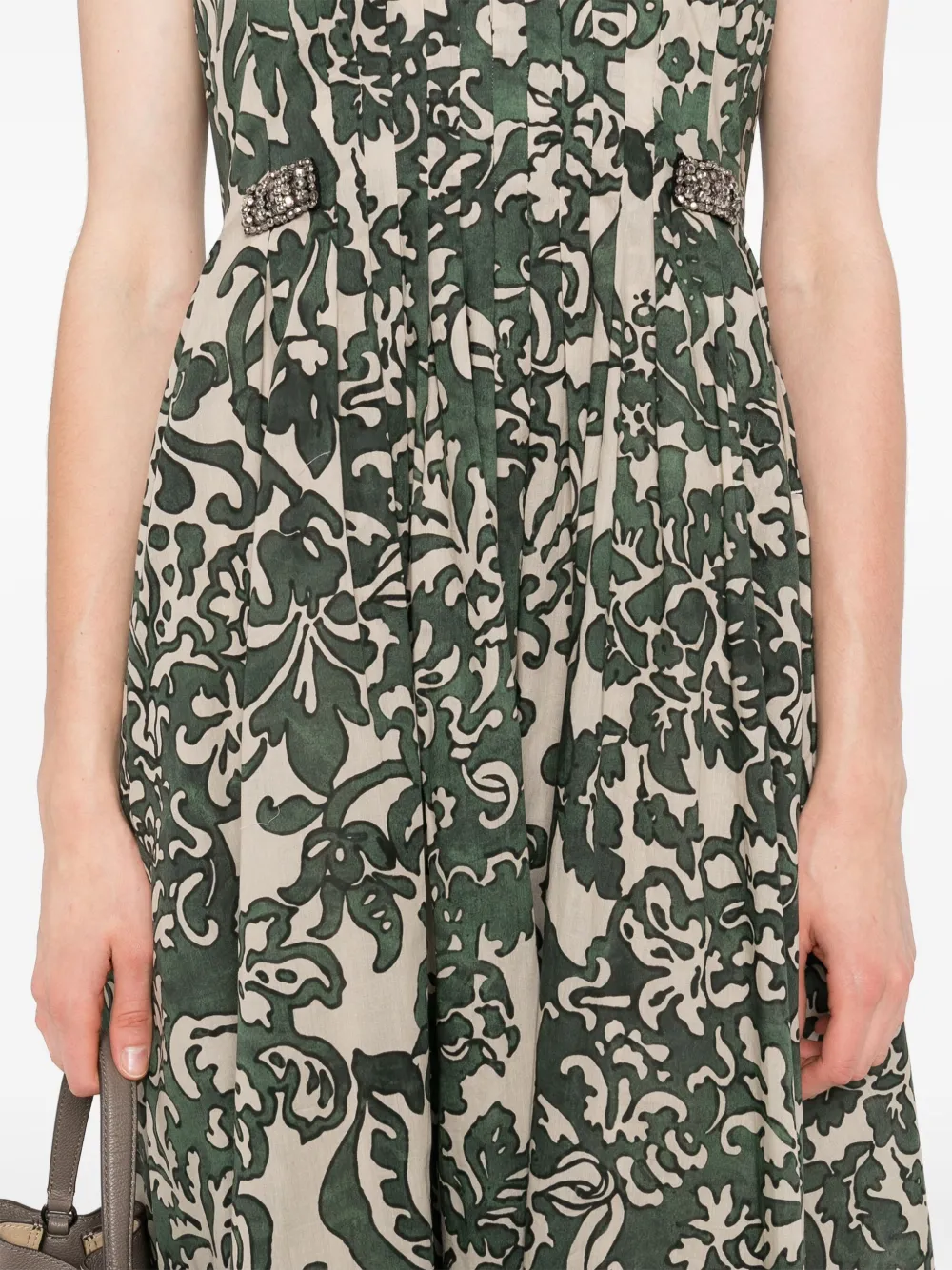 'S Max Mara Midi-jurk met bloemenprint Groen