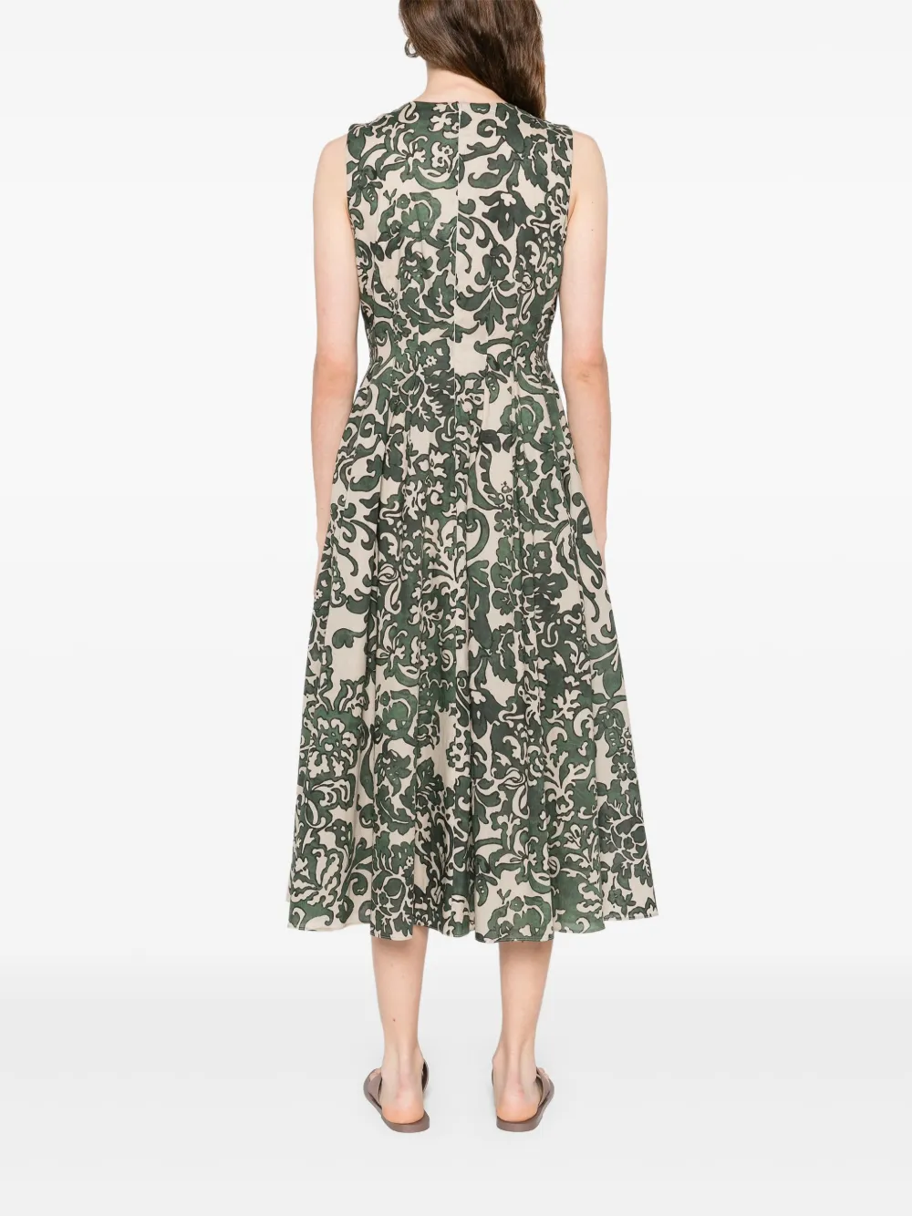 'S Max Mara Midi-jurk met bloemenprint Groen