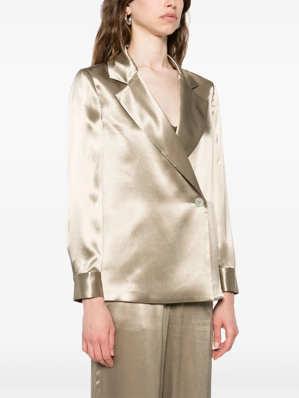 Peserico Satijnen blazer Groen