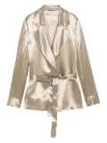 Peserico satin blazer - Green