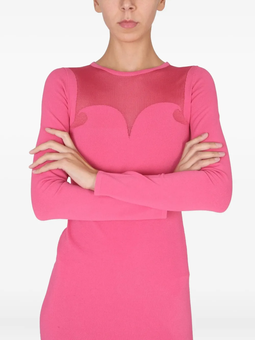 Moschino Mini-jurk met mesh vlak Roze