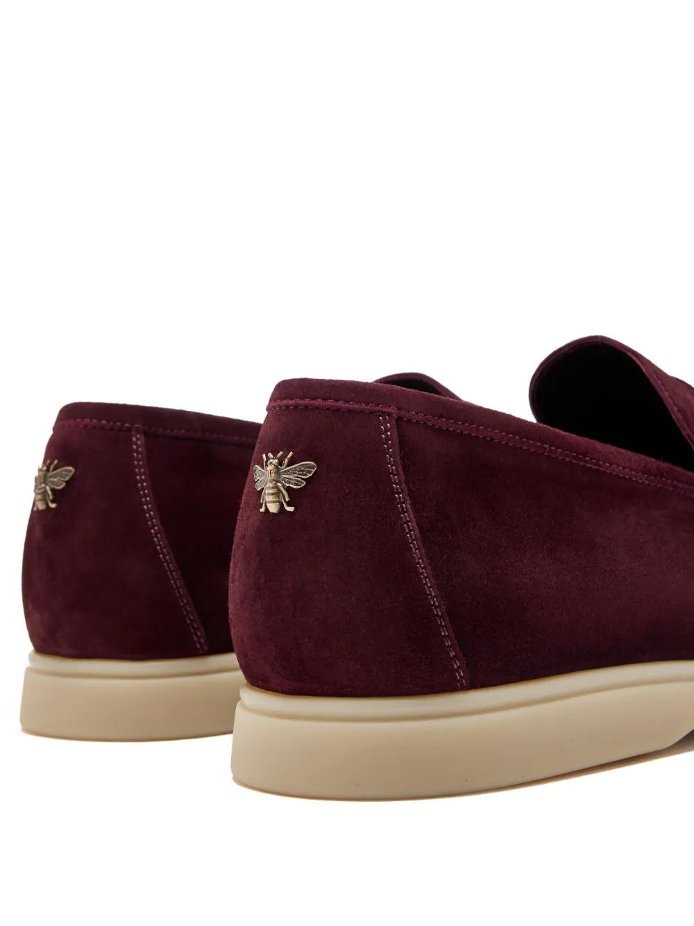 Bougeotte Bee-embellished Penny Loafers In Red