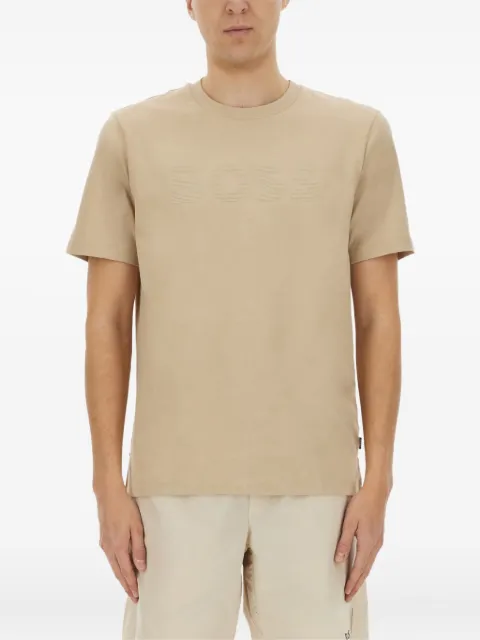 BOSS embossed-logo T-shirt