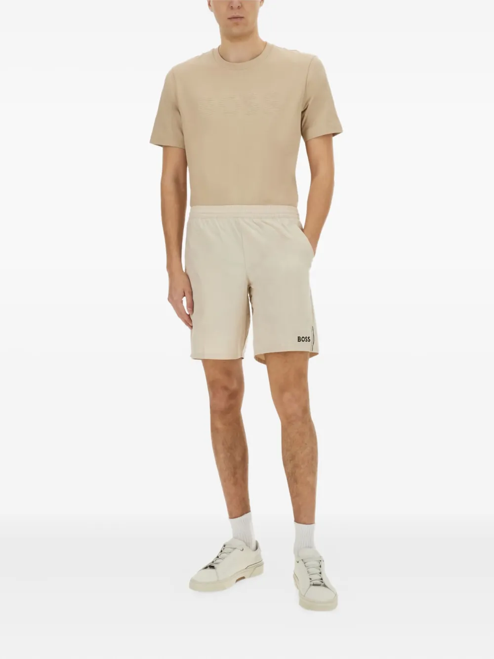 BOSS emed-logo T-shirt - Beige