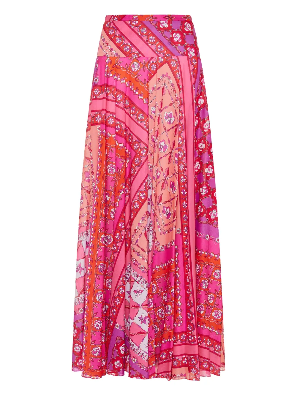 PUCCI floral-patchwork maxi skirt - Roze