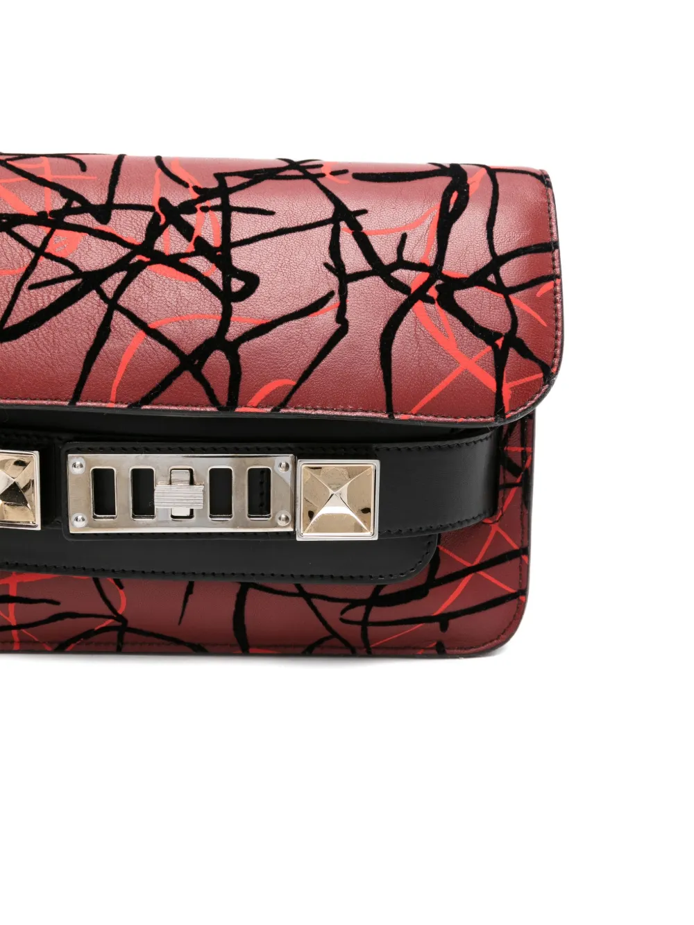 Proenza Schouler Scribble-print Clasp Shoulder Bag In Red