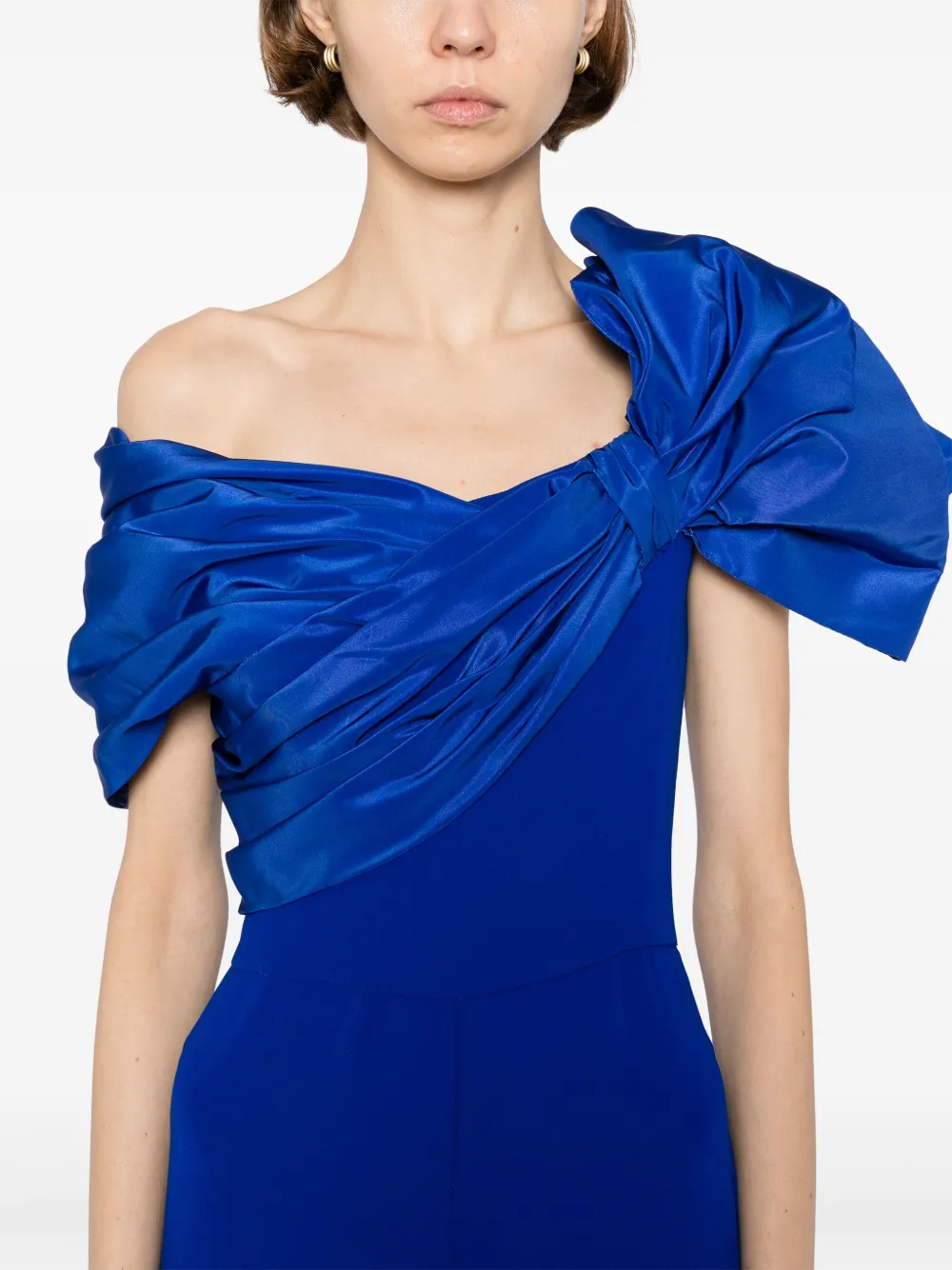 Saiid Kobeisy draped bow jumpsuit Blauw