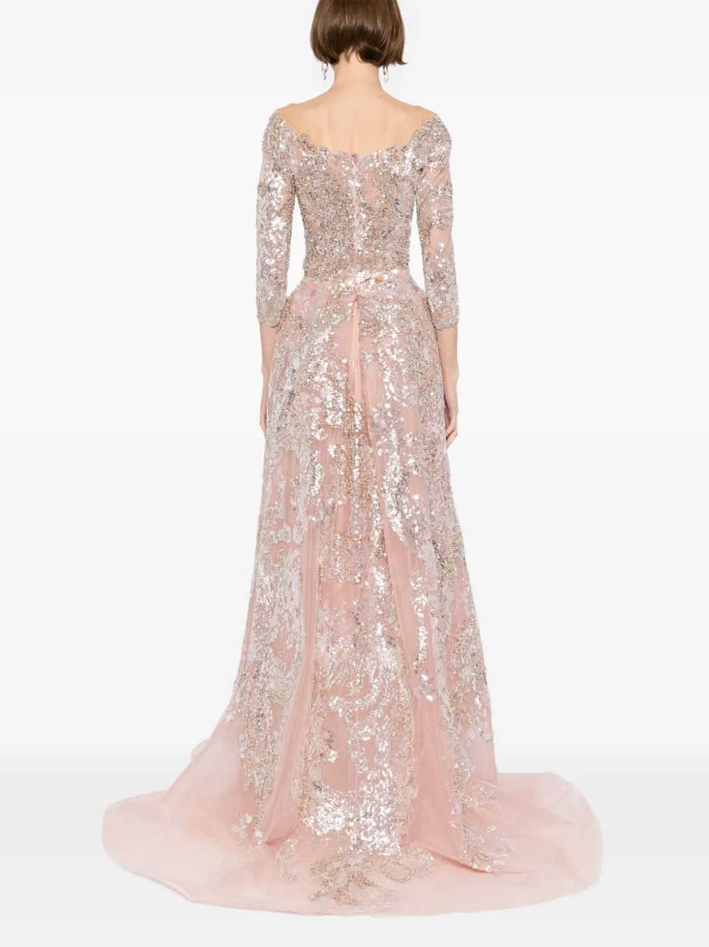 Saiid Kobeisy embroidered maxi dress Roze