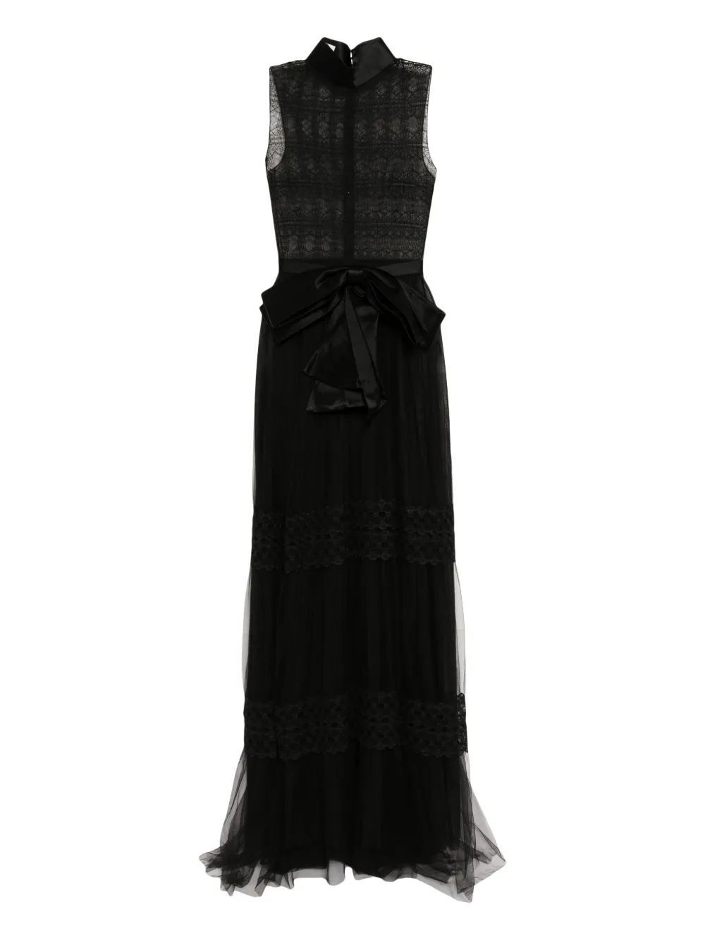 Saiid Kobeisy lace sleeveless dress Zwart