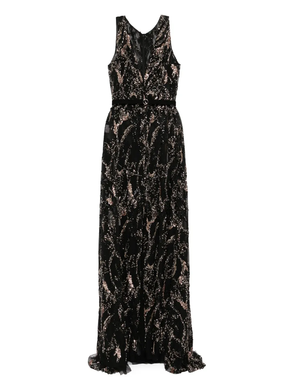 Saiid Kobeisy embroidered maxi dress Zwart