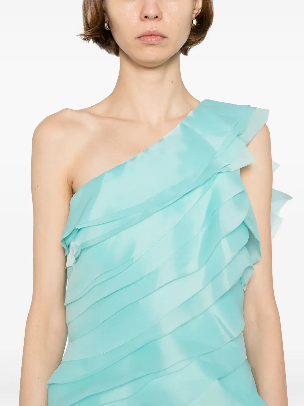 Saiid Kobeisy Gelaagde organza jurk Blauw