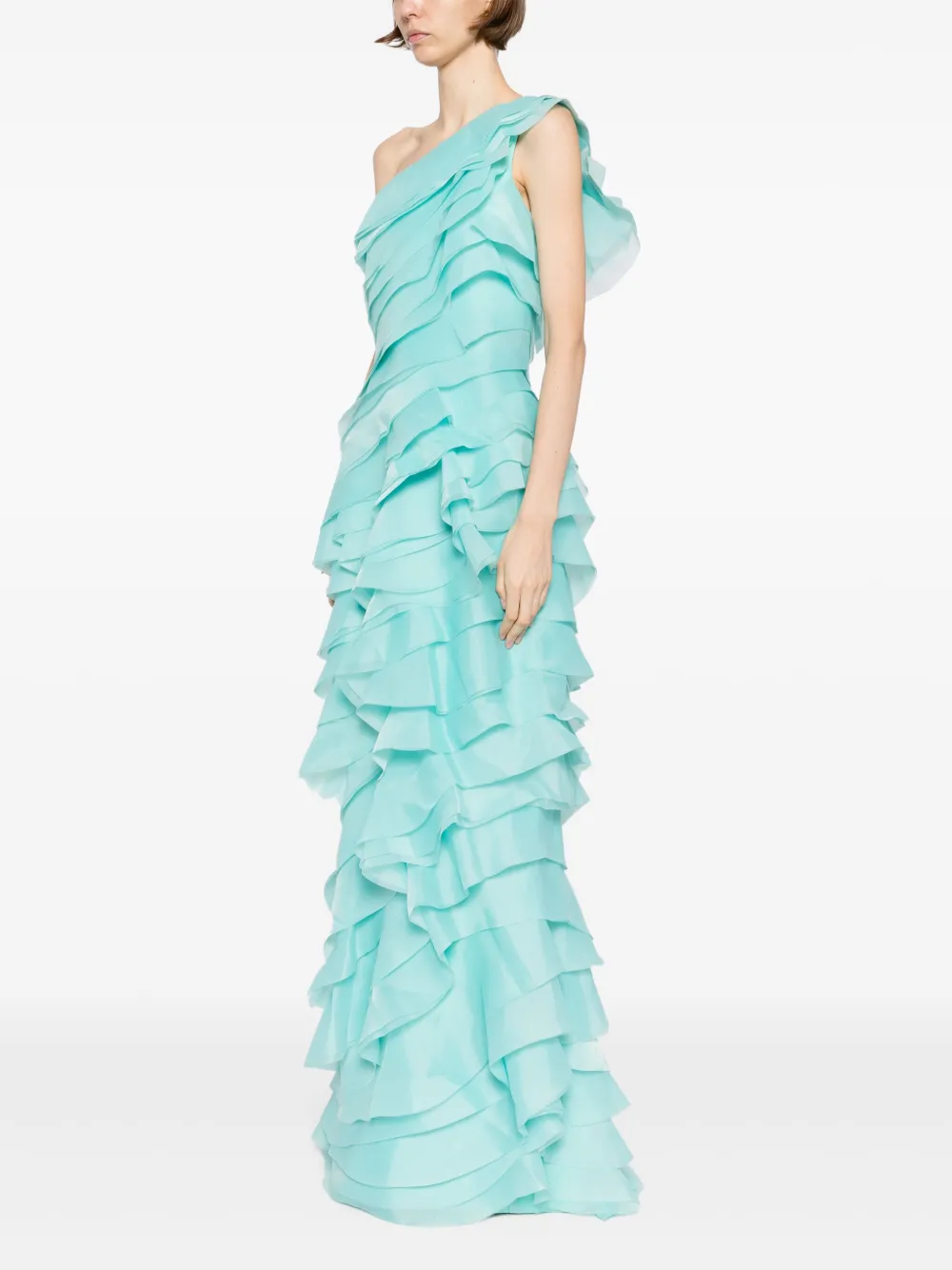 Saiid Kobeisy Gelaagde organza jurk Blauw