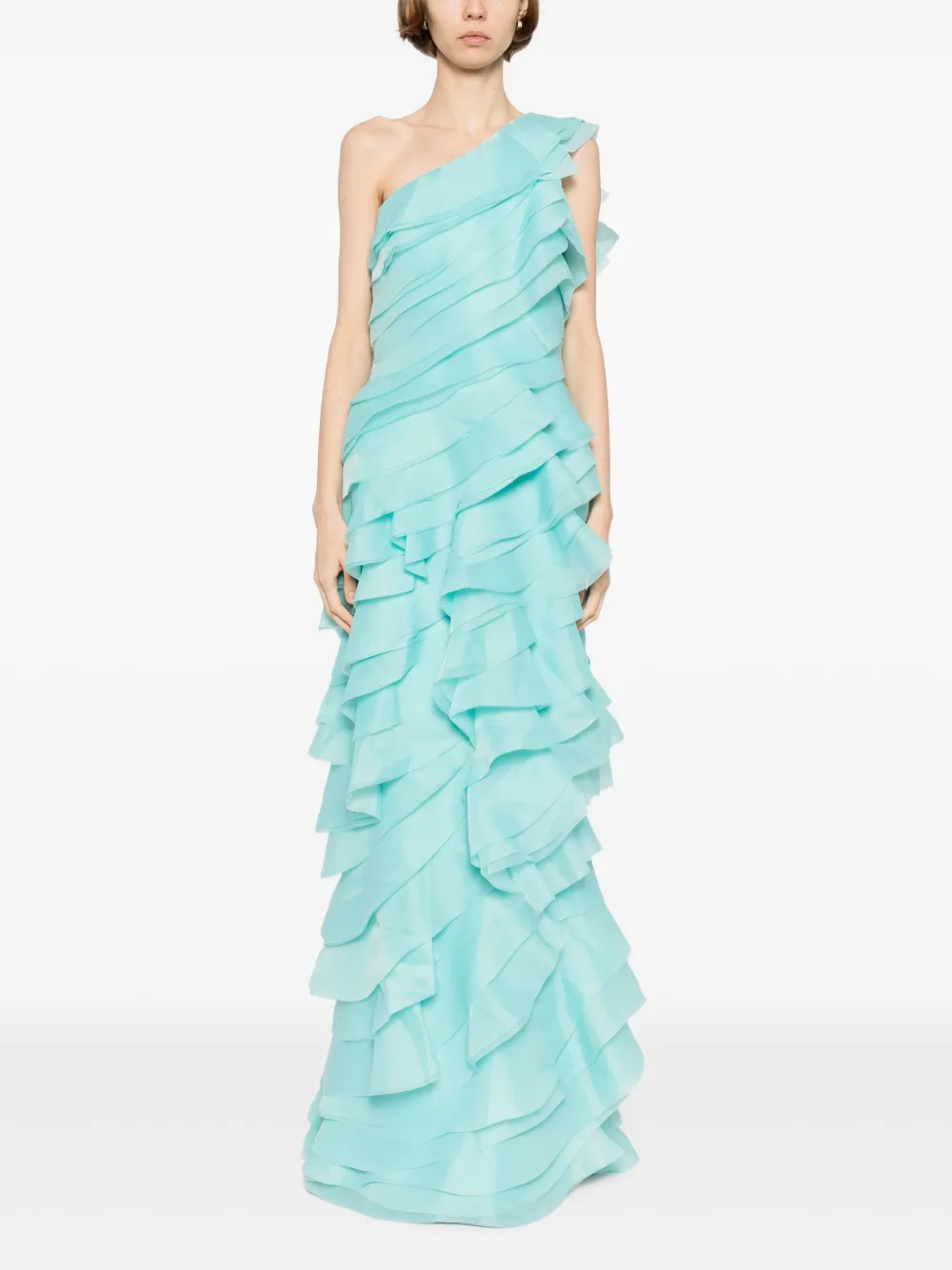 Saiid Kobeisy Gelaagde organza jurk Blauw