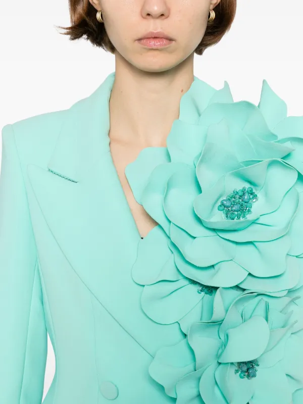 Saiid Kobeisy Floral Tailored Blazer Blue FARFETCH IN