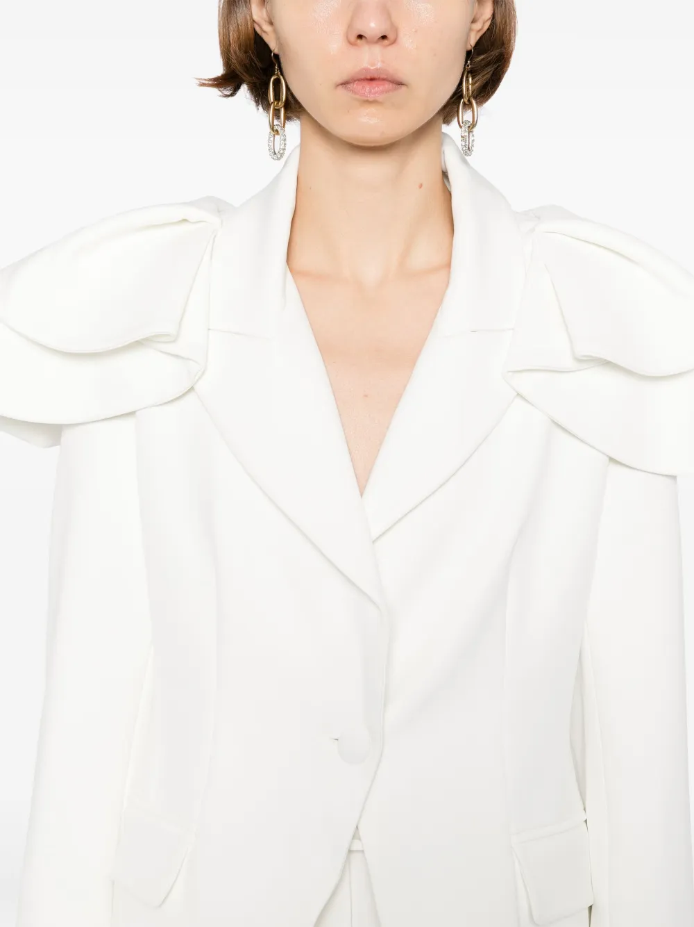 Saiid Kobeisy Ruffled Tailored Blazer