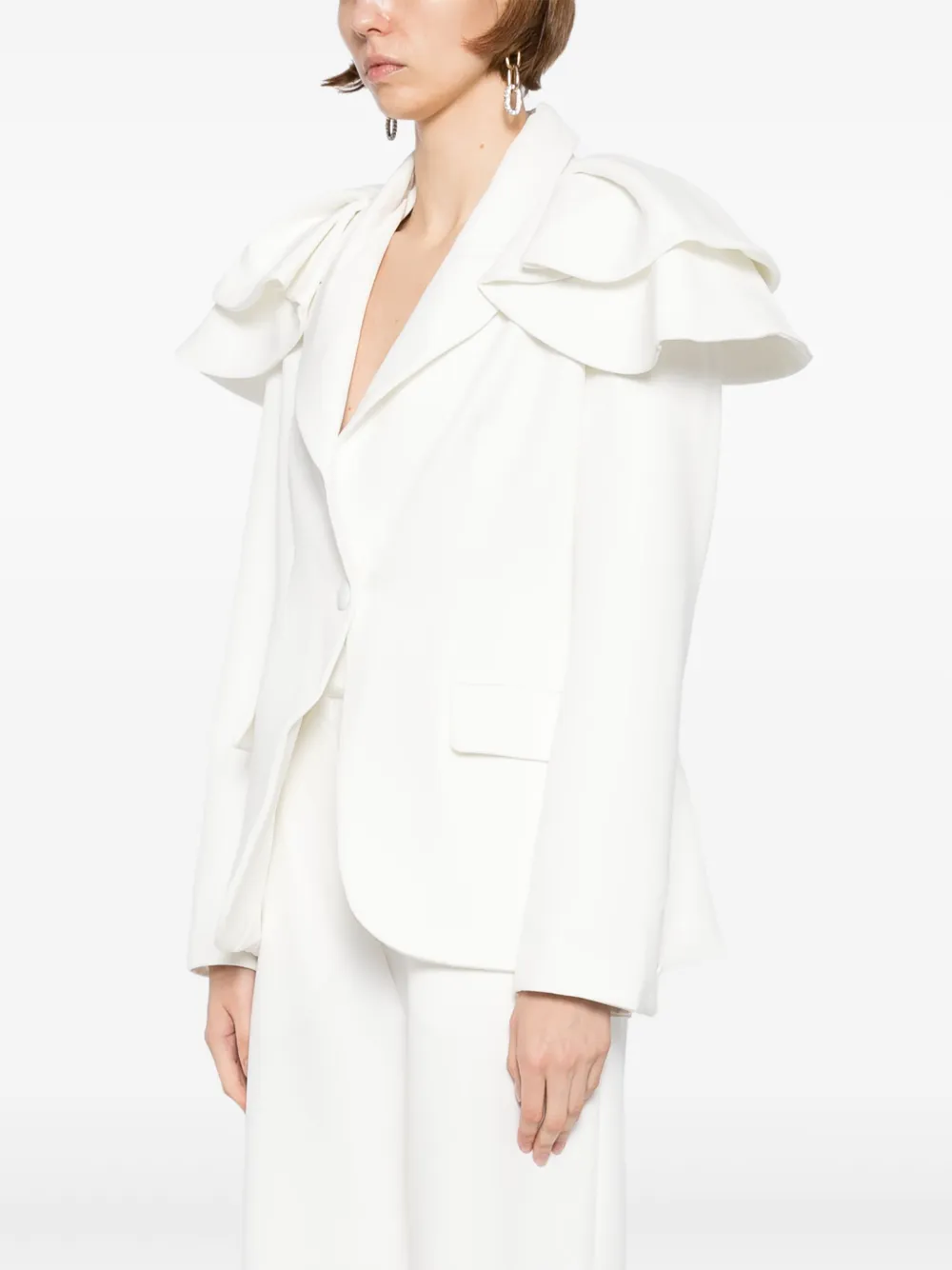 Saiid Kobeisy Ruffled Tailored Blazer