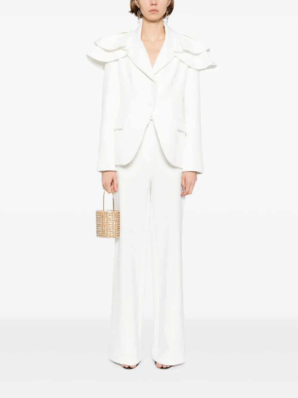 Saiid Kobeisy Ruffled Tailored Blazer