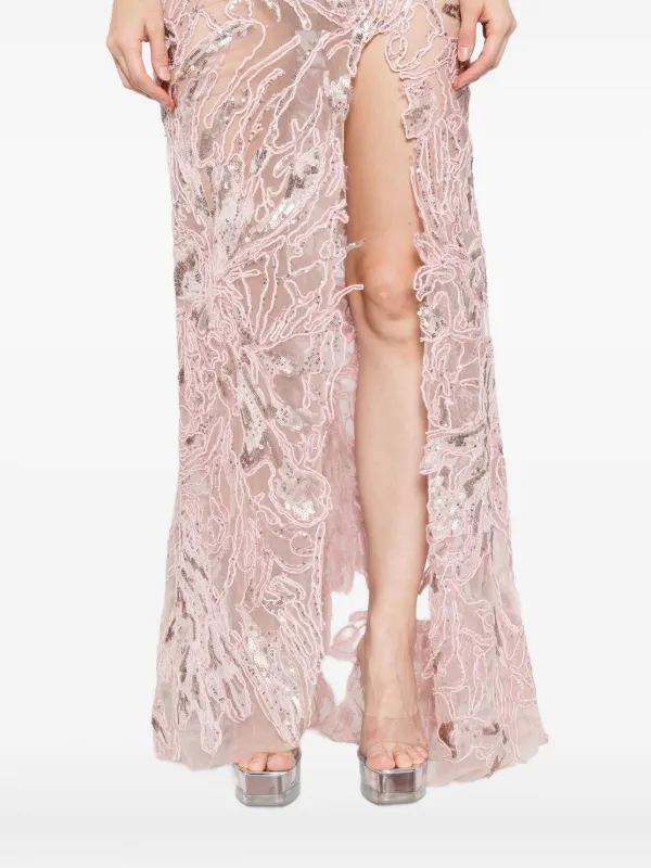 Saiid Kobeisy Embroidered Maxi Dress | Pink | FARFETCH