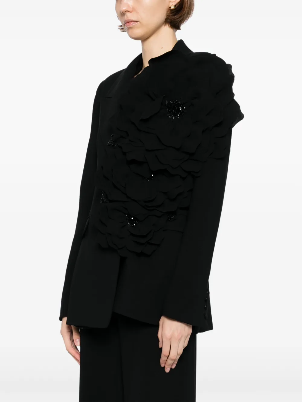 Saiid Kobeisy Colbert met bloemenprint Zwart