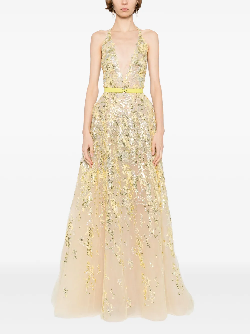 Saiid Kobeisy embroidered maxi dress Goud