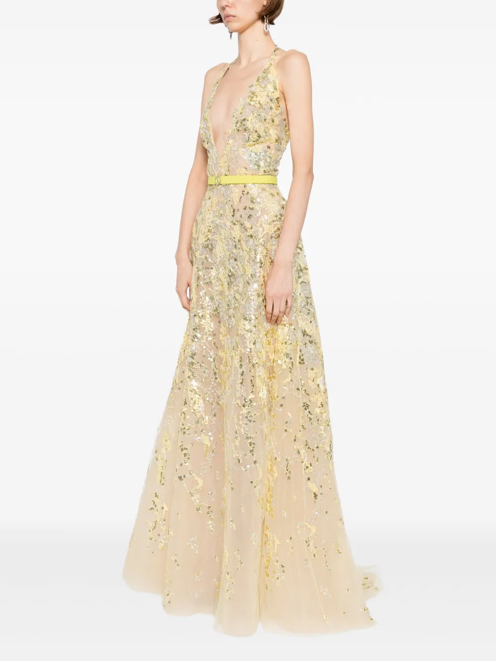 Saiid Kobeisy embroidered maxi dress Goud