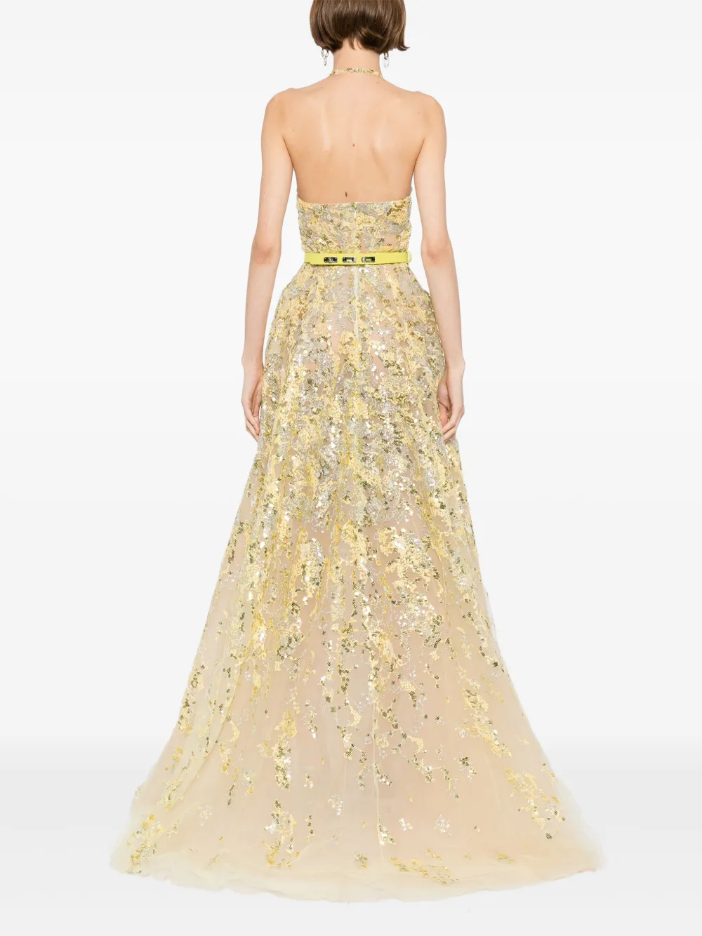 Saiid Kobeisy embroidered maxi dress Goud