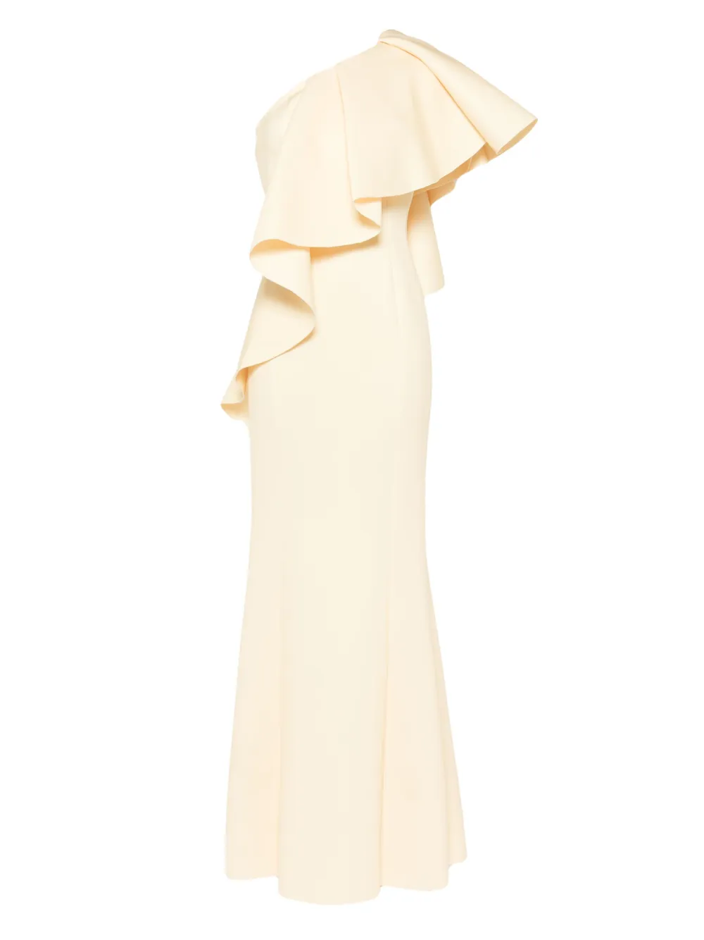 Saiid Kobeisy ruffled scuba dress Geel