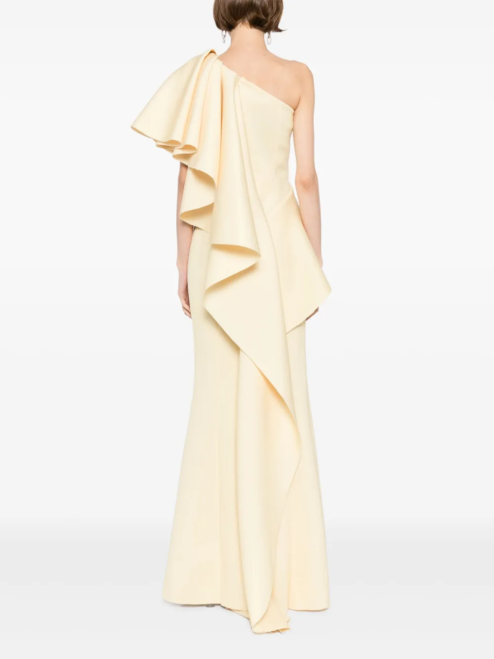 Saiid Kobeisy ruffled scuba dress Geel