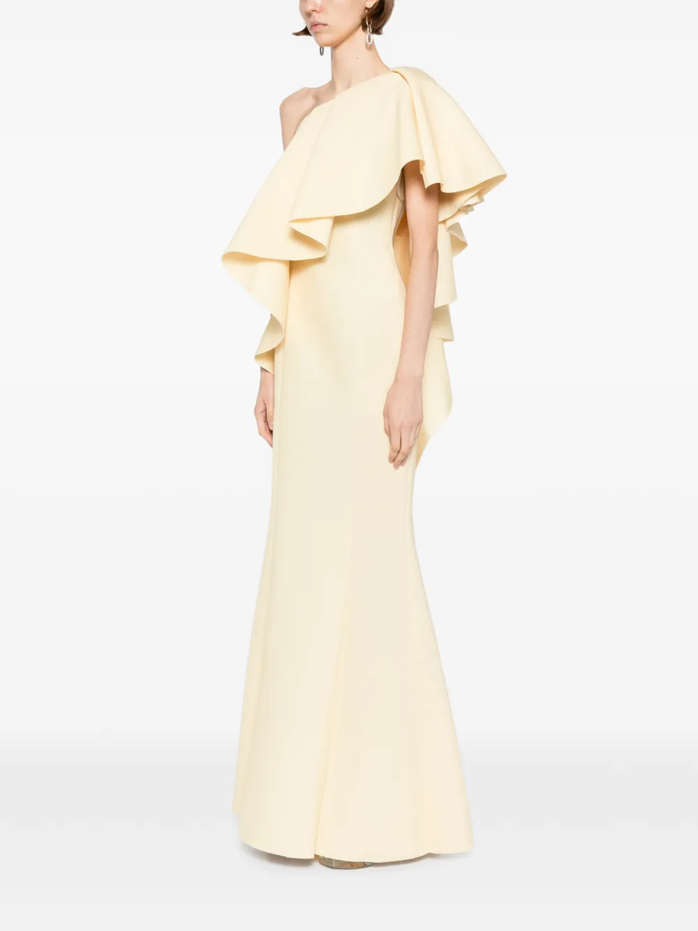 Saiid Kobeisy ruffled scuba dress Geel