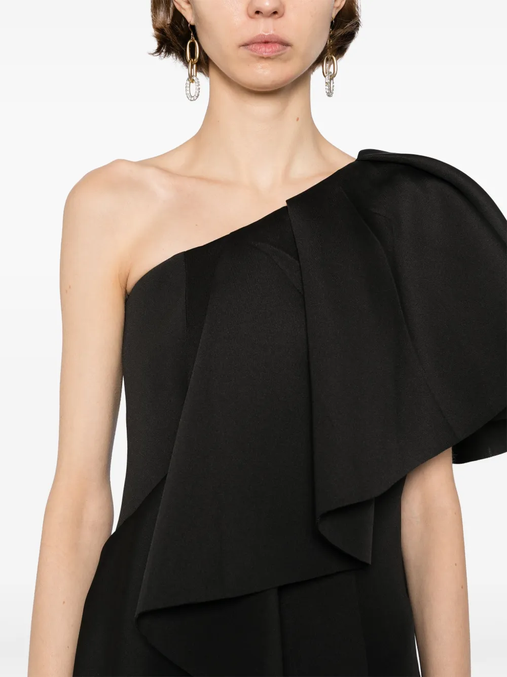 Saiid Kobeisy ruffled dress Zwart