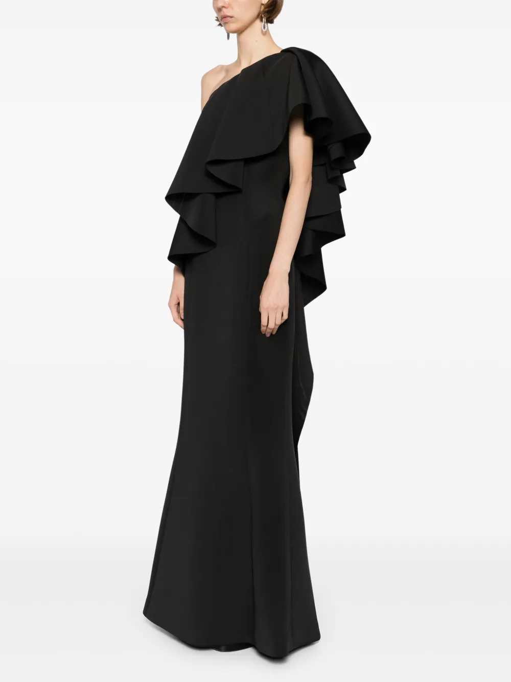 Saiid Kobeisy ruffled dress Zwart