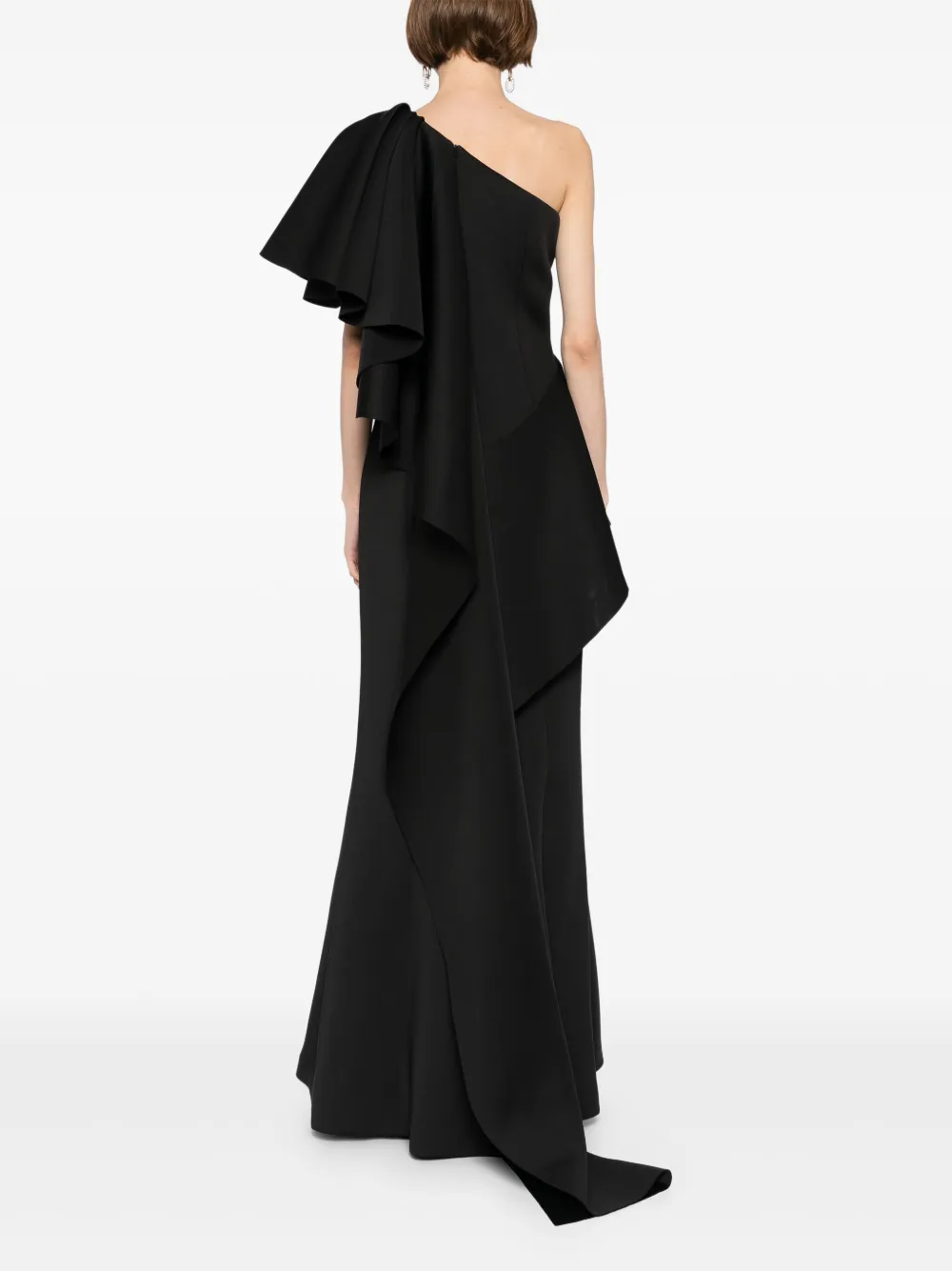 Saiid Kobeisy ruffled dress Zwart