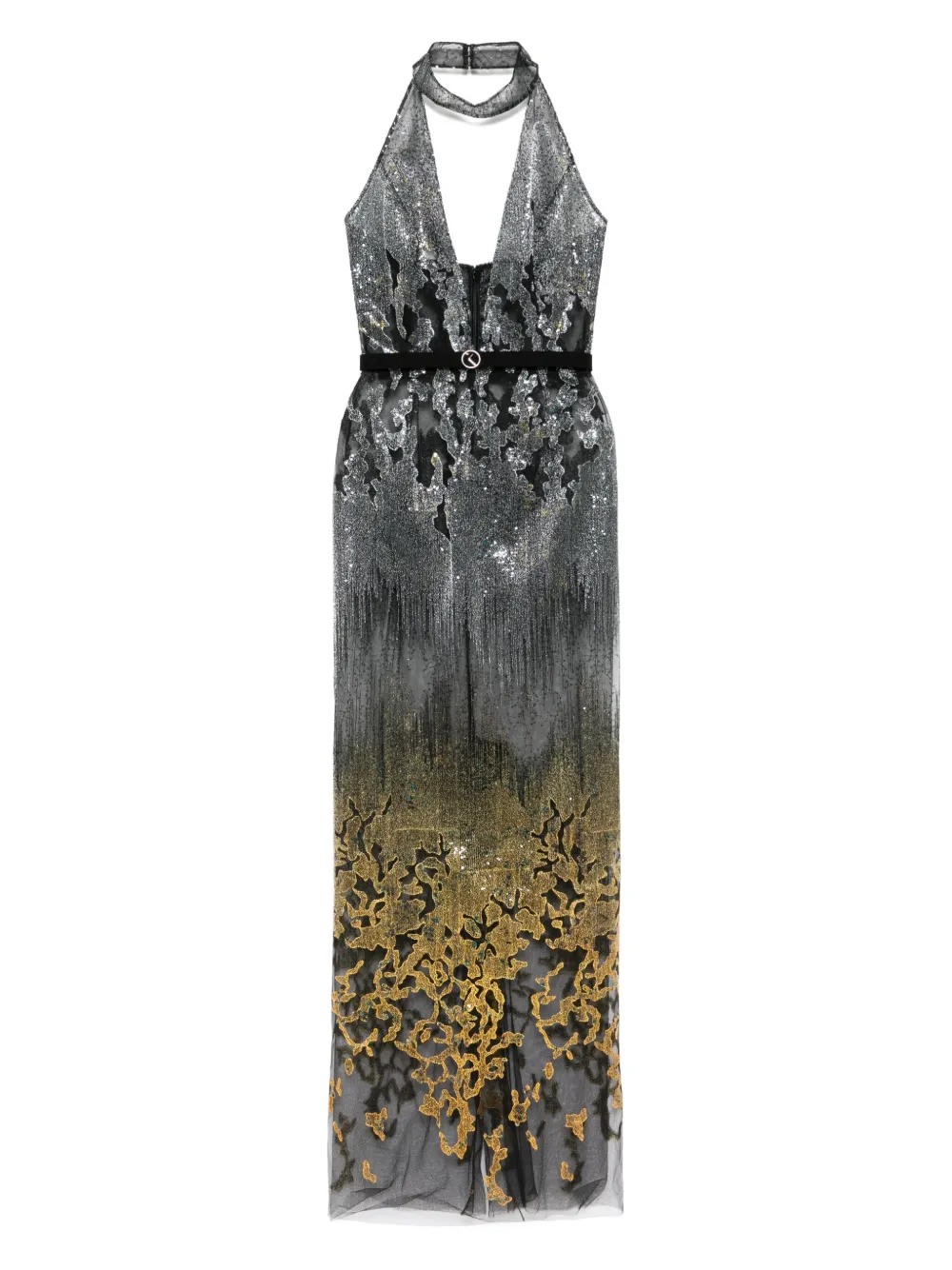 Saiid Kobeisy embroidered maxi dress Zilver