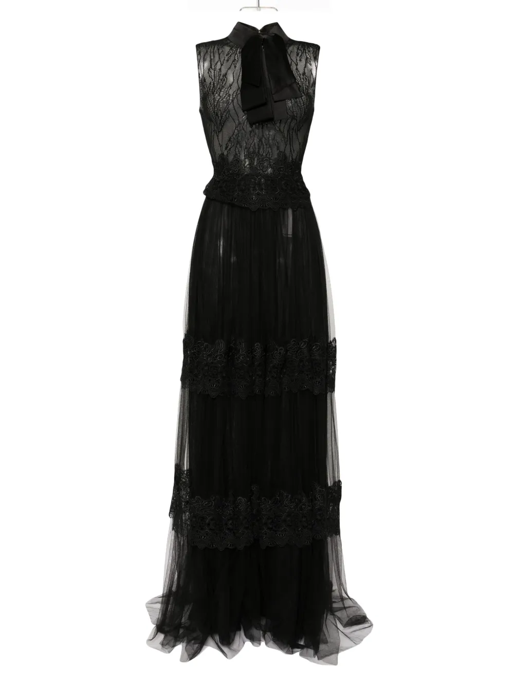 Saiid Kobeisy lace sleeveless dress Zwart
