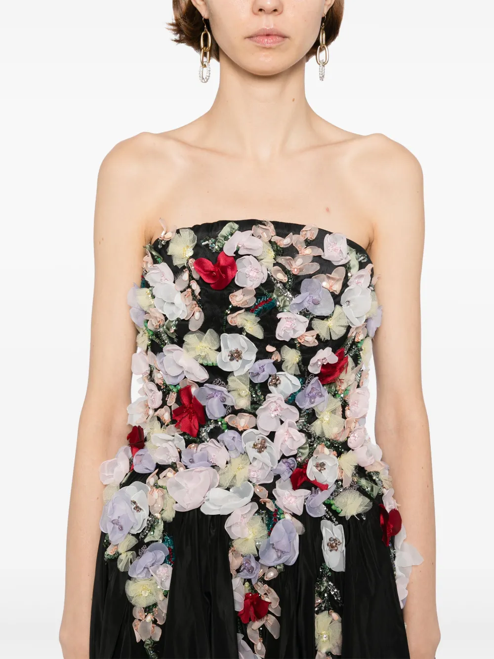 Saiid Kobeisy embroidered maxi dress Zwart