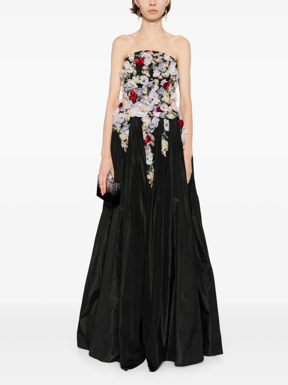 Saiid Kobeisy embroidered maxi dress Zwart
