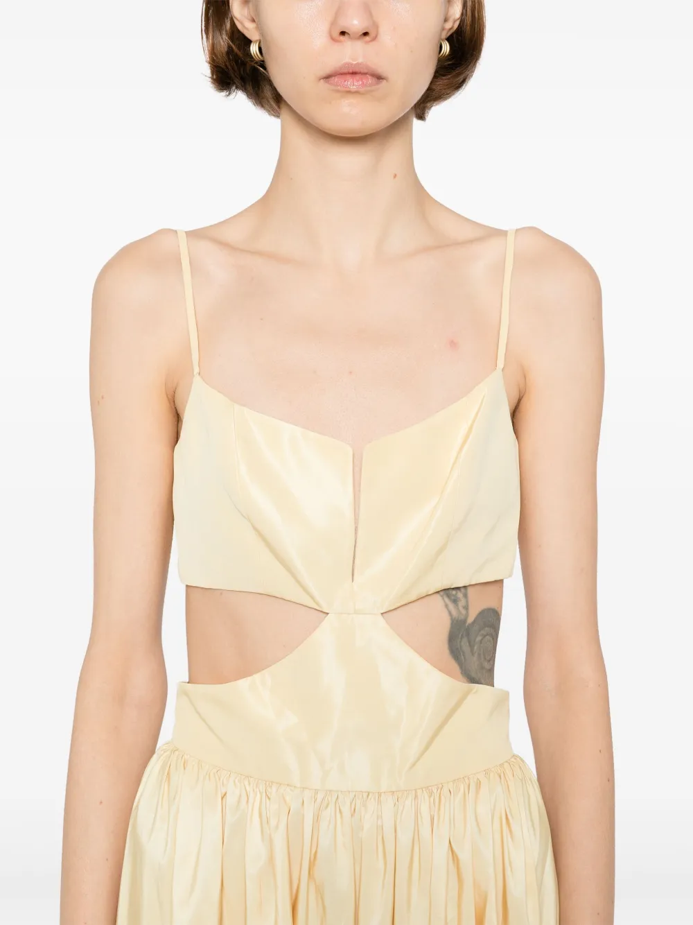 Saiid Kobeisy Taffeta midi dress Geel