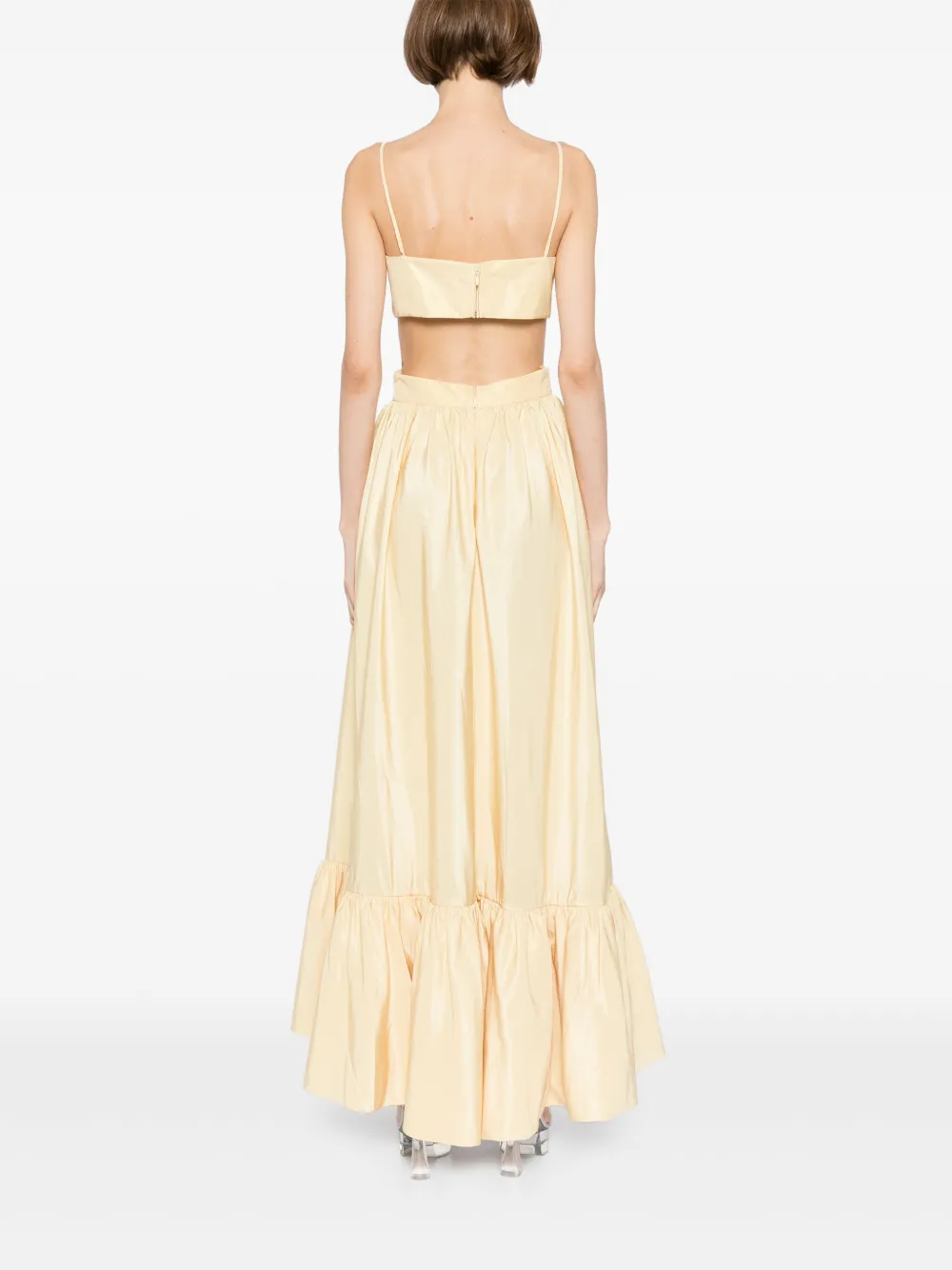 Saiid Kobeisy Taffeta midi dress Geel