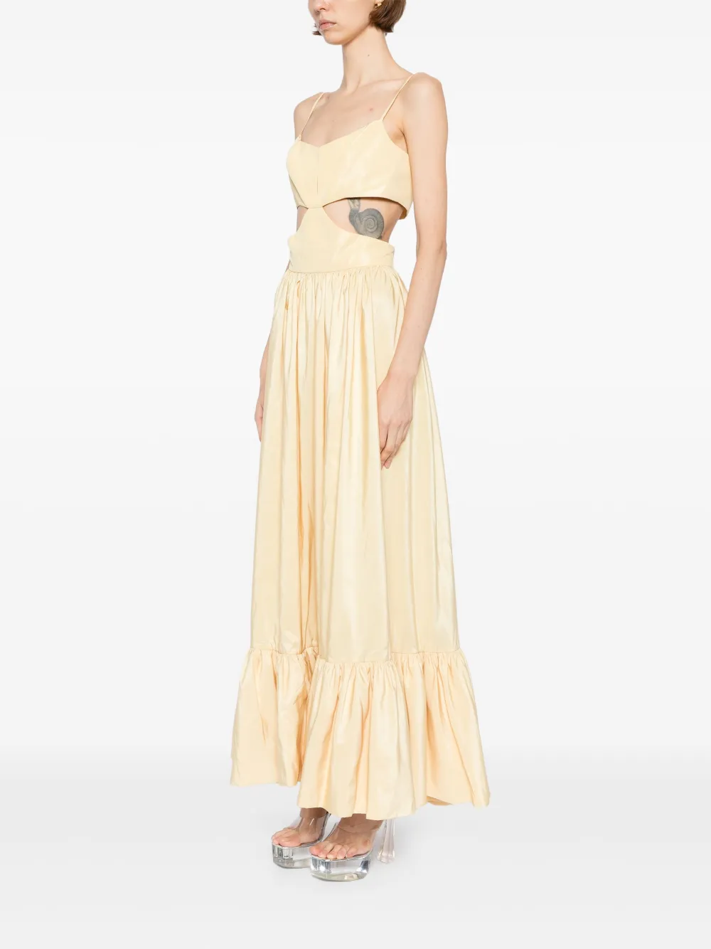 Saiid Kobeisy Taffeta midi dress Geel
