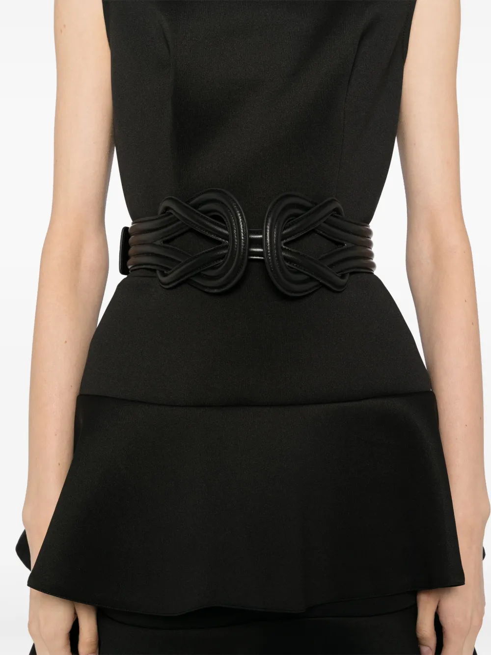 Saiid Kobeisy midi ruffled dress Zwart