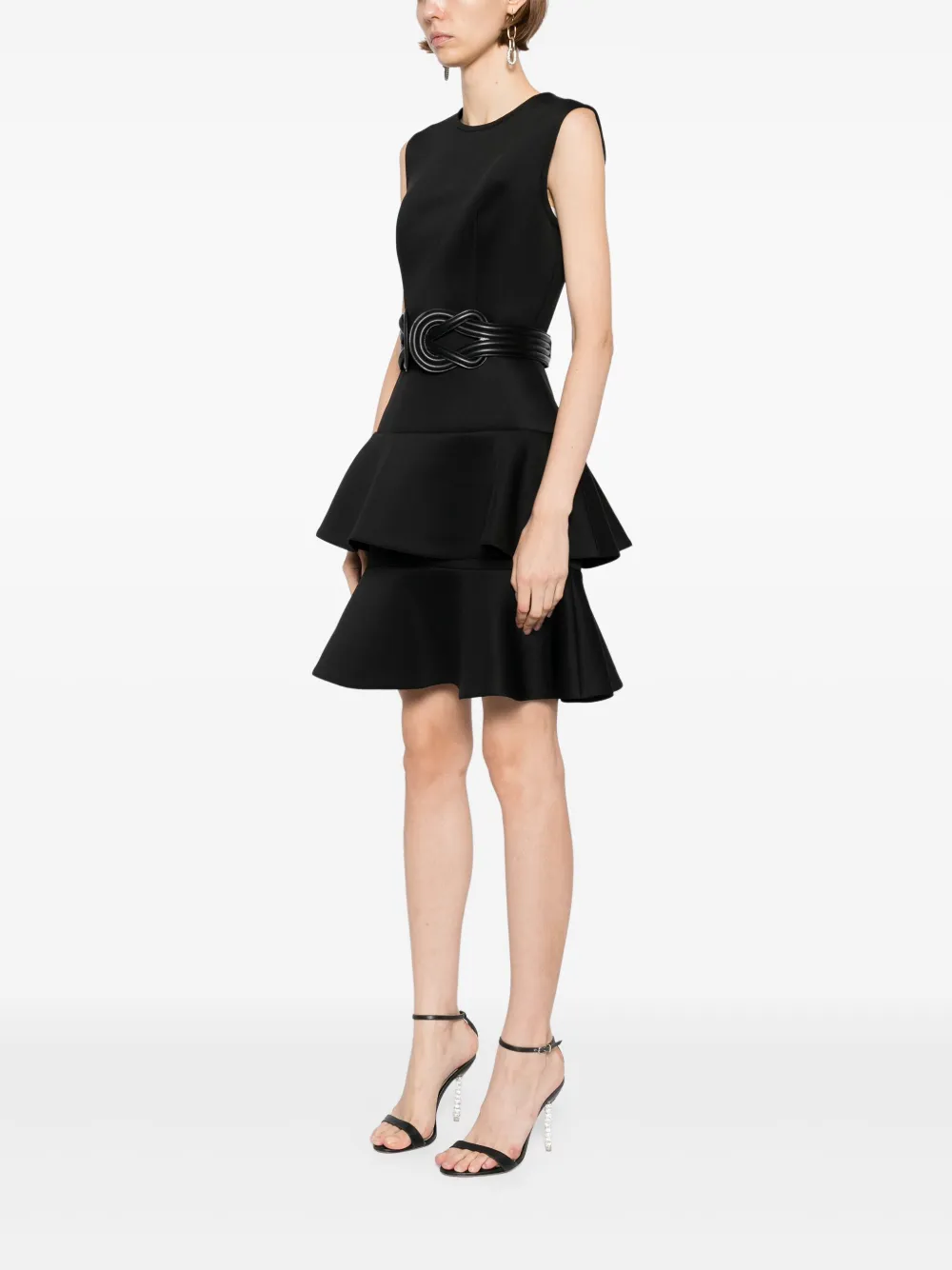 Saiid Kobeisy midi ruffled dress Zwart
