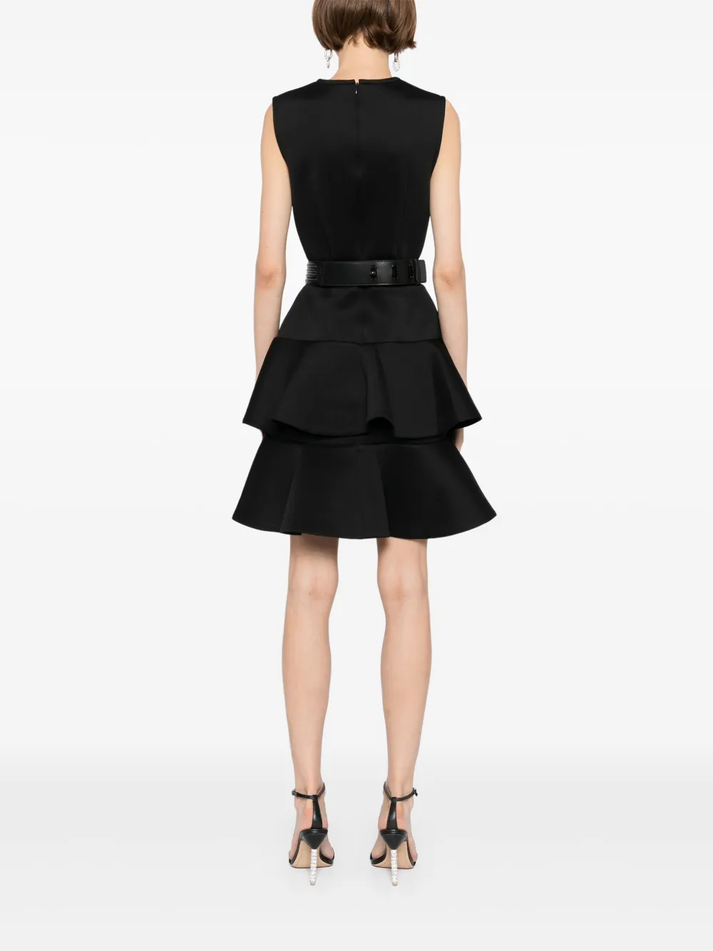Saiid Kobeisy midi ruffled dress Zwart