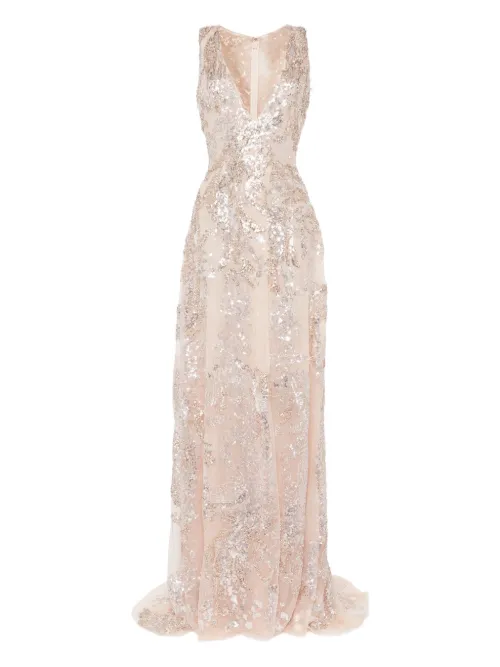 Robe longue à broderies - Saiid Kobeisy - Modalova